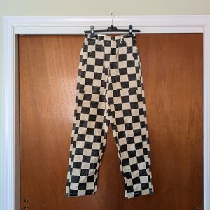 P&Co NEW Checkered Black and White Straight Leg Jeans 6R
